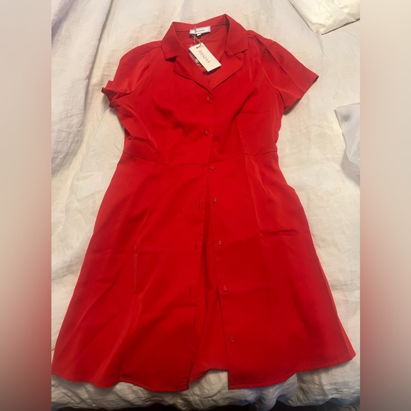 NWT!! The Red Lapel Button Mini Dress - Picture 4 of 6